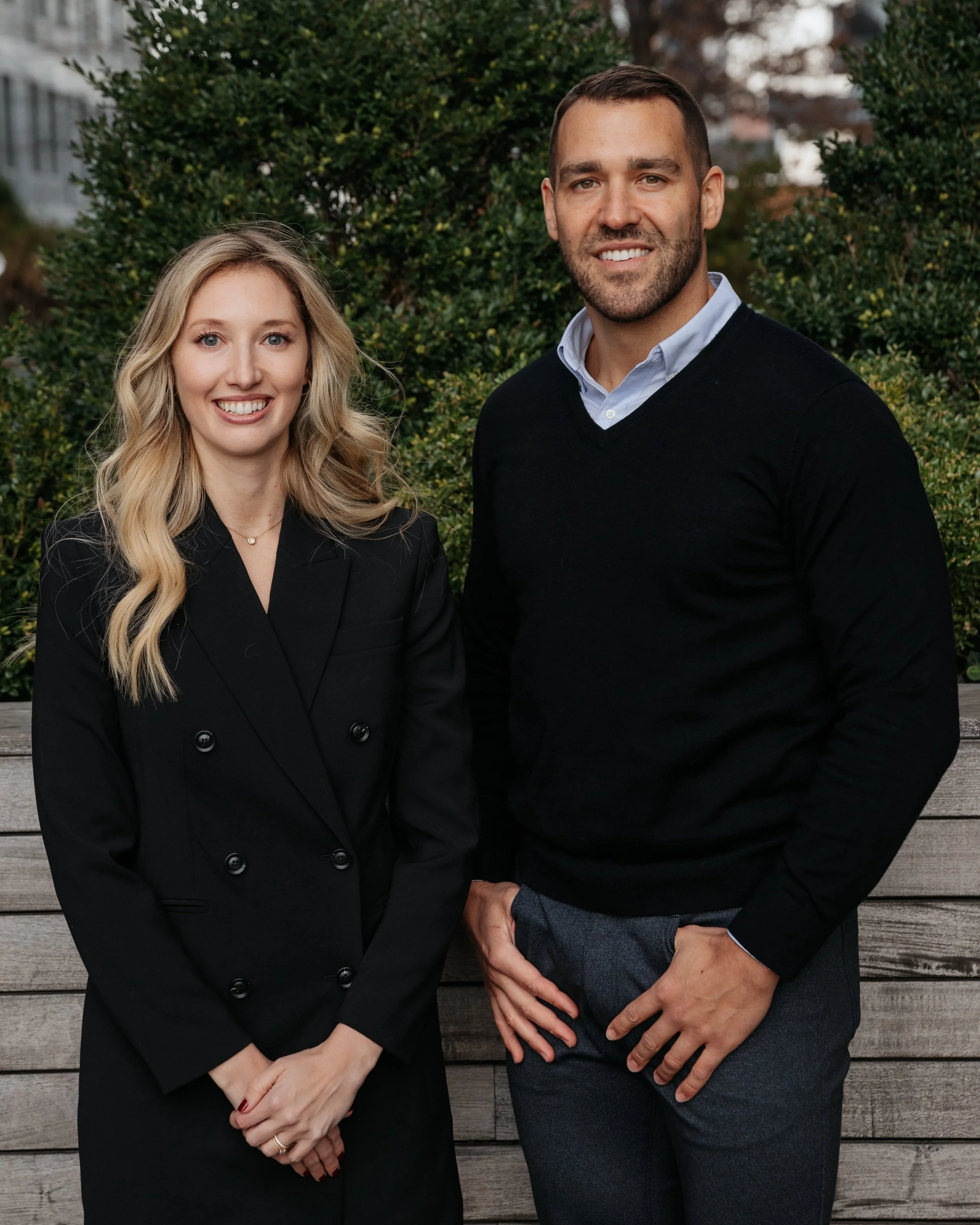 May Babraitis and Matt McKay posing outdoors