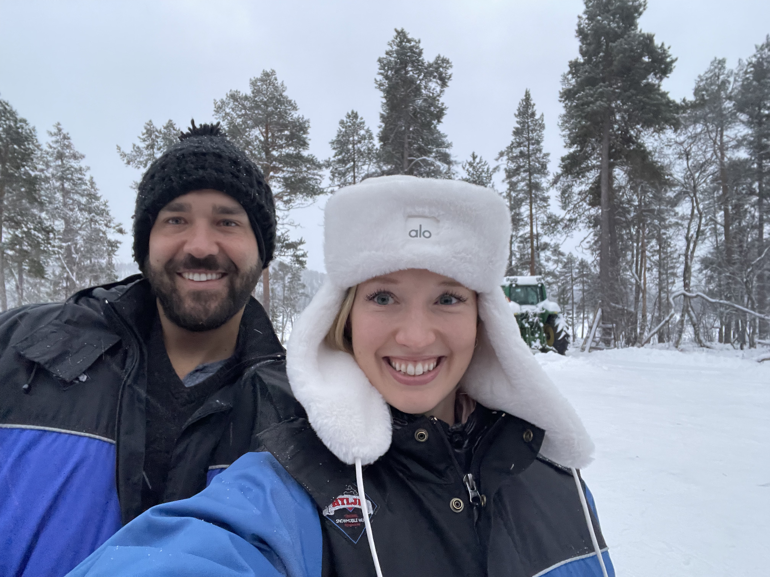 May Babraitis and Matt McKay in winter gear