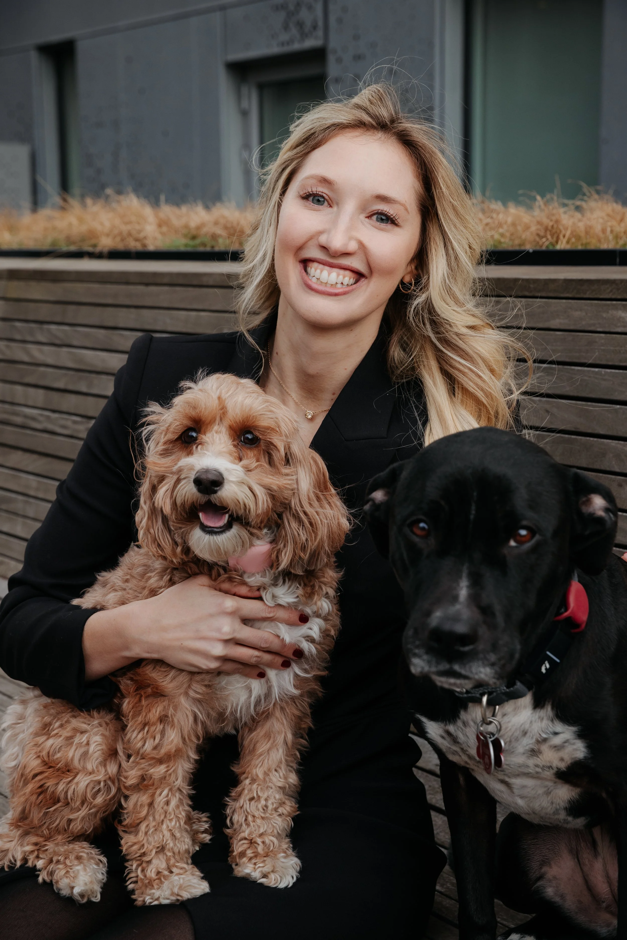 May Babraitis with Rory and Pretzel